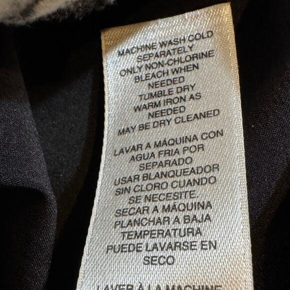 Chico's vest Weekends black & animal print stretch full zip & pockets Sz 2 US L - Picture 9 of 9